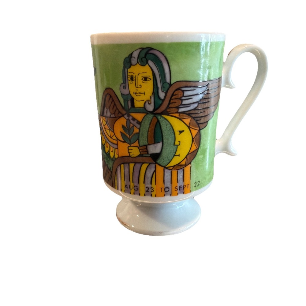 Zodiac Virgo‎ Pedestal Mug Astrology Sign "Smug Mug" Vintage